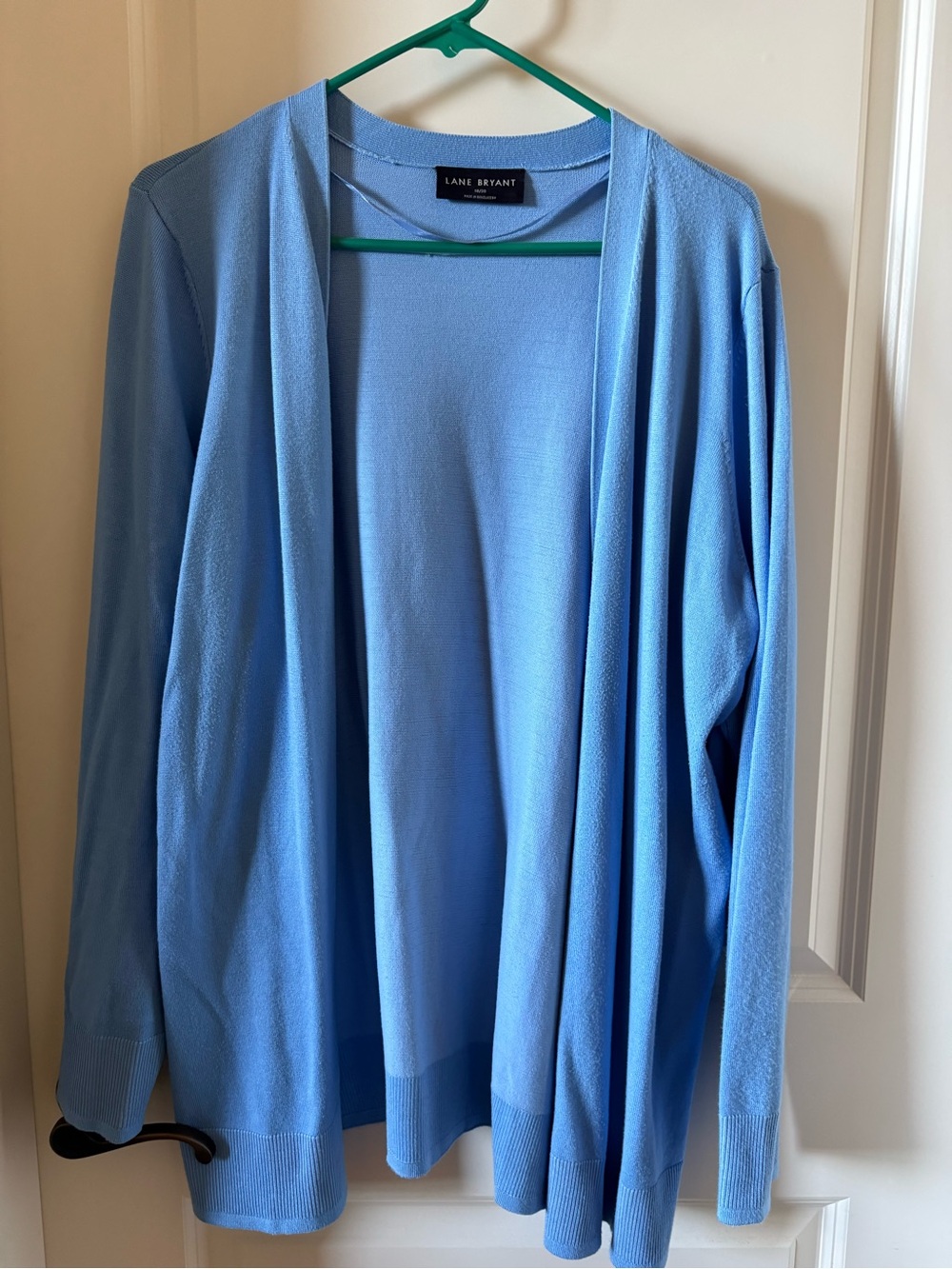 Lane Bryant Light Blue Open-Front Cardigan